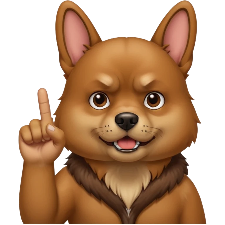 a dog holding up the middle finger emoji