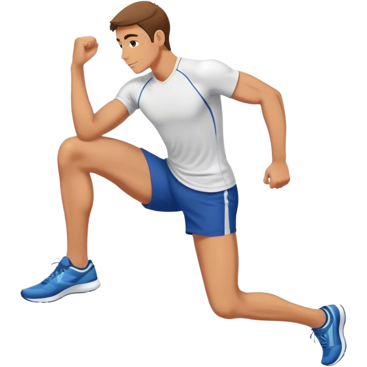 male runner stretching quadriceps emoji