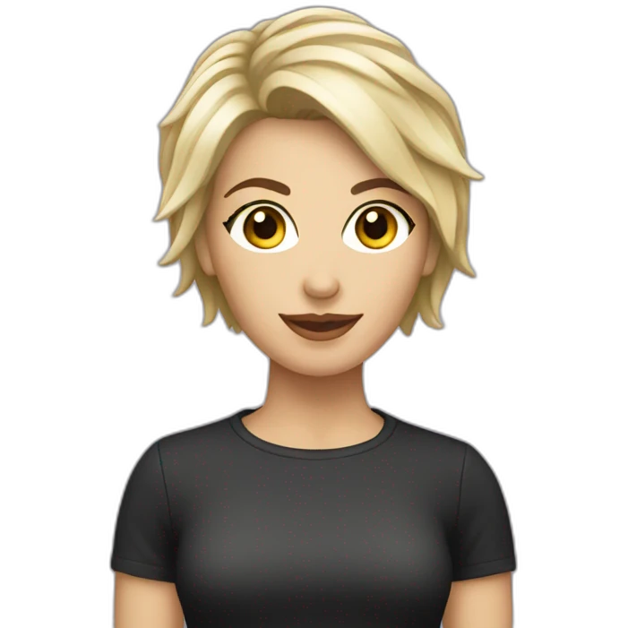 caucasian female rock star with short hair emoji
