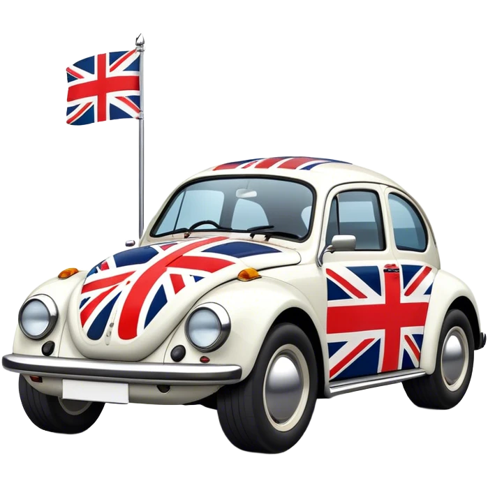 Bettle car with English flag emoji