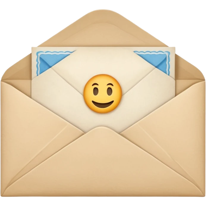 an open beige envelope with a letter sticking out of it emoji