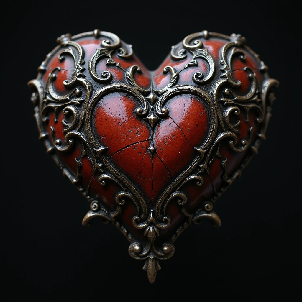 gothic heart, photorealistic, ornate, dark, elegant, high detail emoji