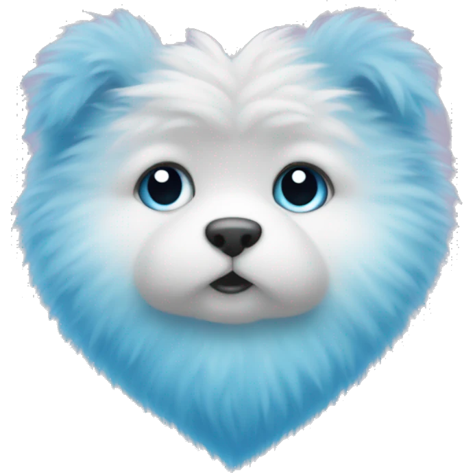 Fluffy heart bue colour  emoji