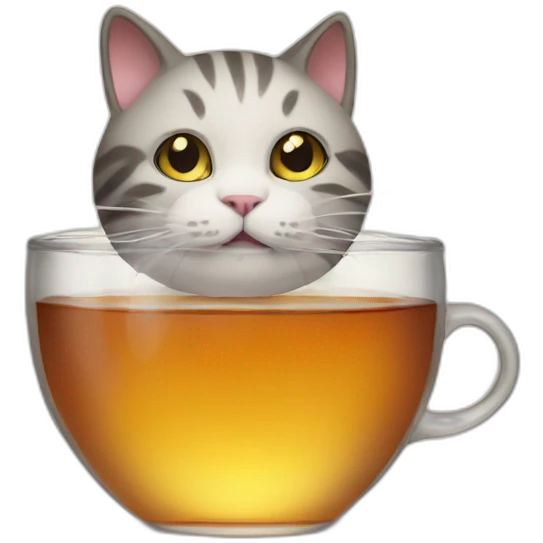 Cat drink tea emoji