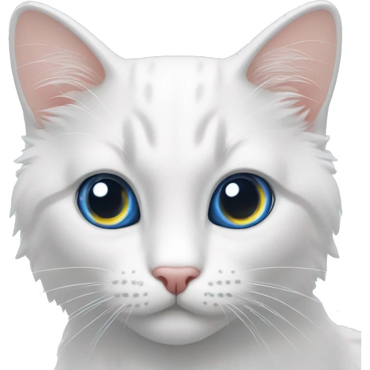 Dos Gatos blancos con ojos azules emoji