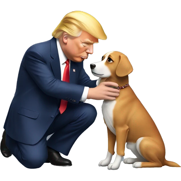 Donald Trump petting a dog  emoji