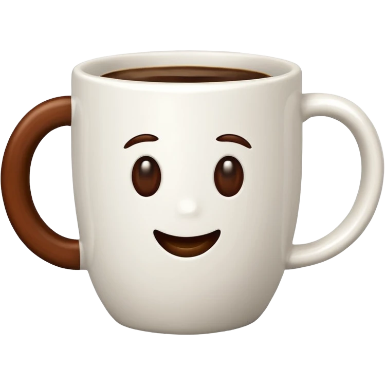 Coffee Mug with coffee bean synbol emoji