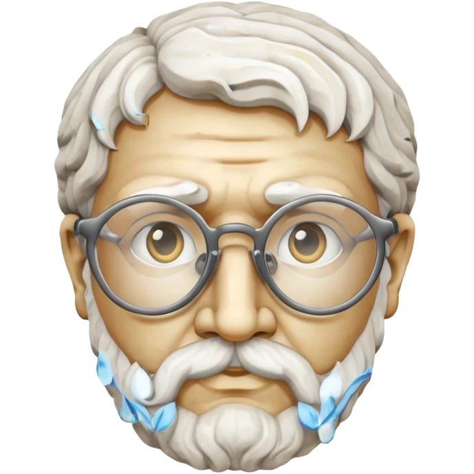 marble greek statue head  with spectacles emoji