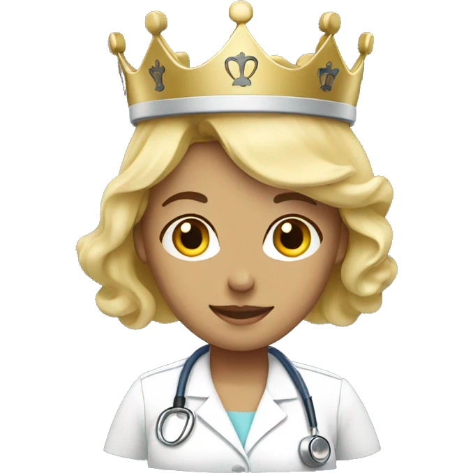Blonde nurse with Kings crown emoji