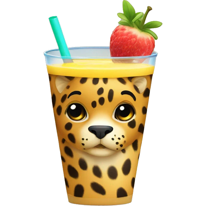 leopard making a smoothie emoji
