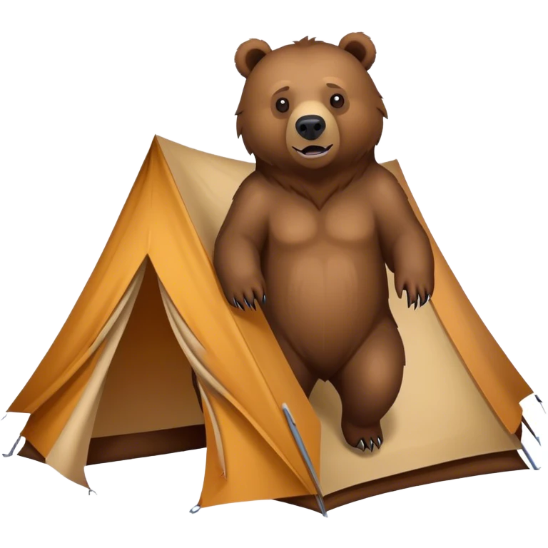 angry bear hovering over tent emoji