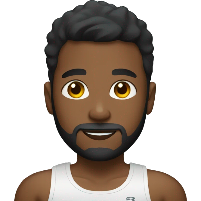  black boy at the gym with a beard and short hair emoji