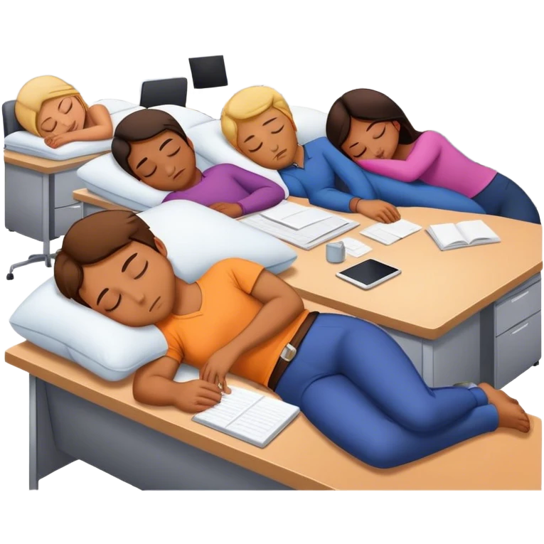 lazy people sleeping in office emoji