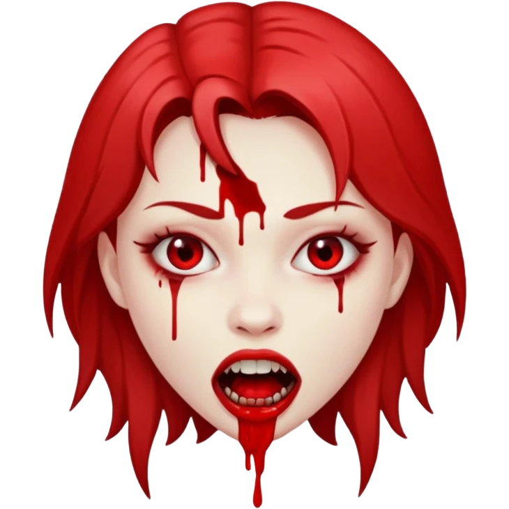Vampir, Girl, Fangs, Blood emoji
