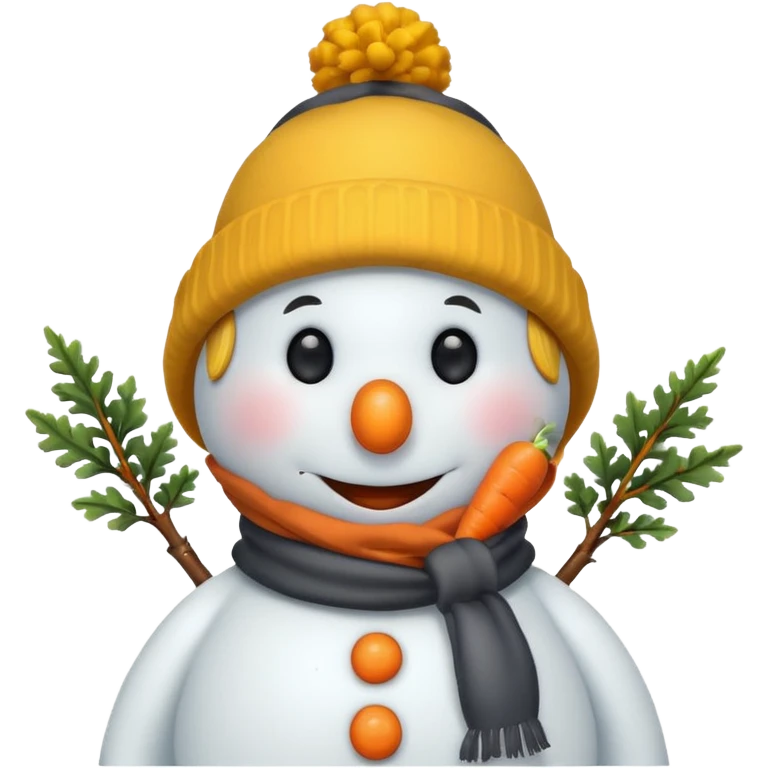 snowman wearing yellow hat emoji