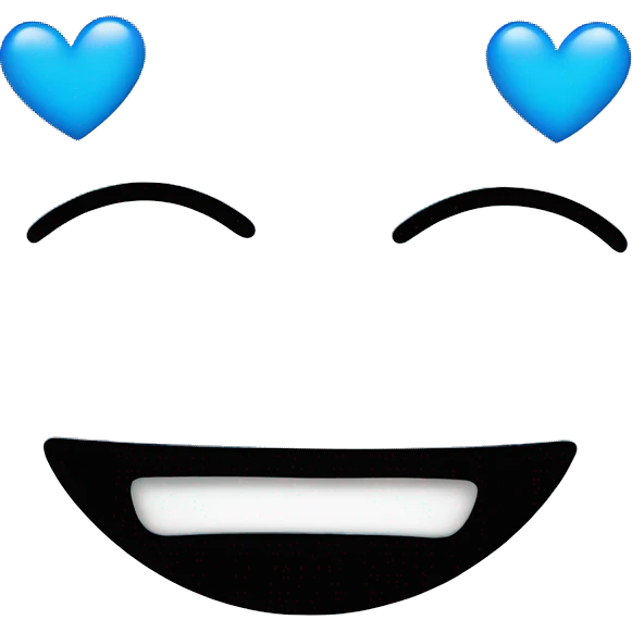 Smiley with blue hearts intead of eyes emoji