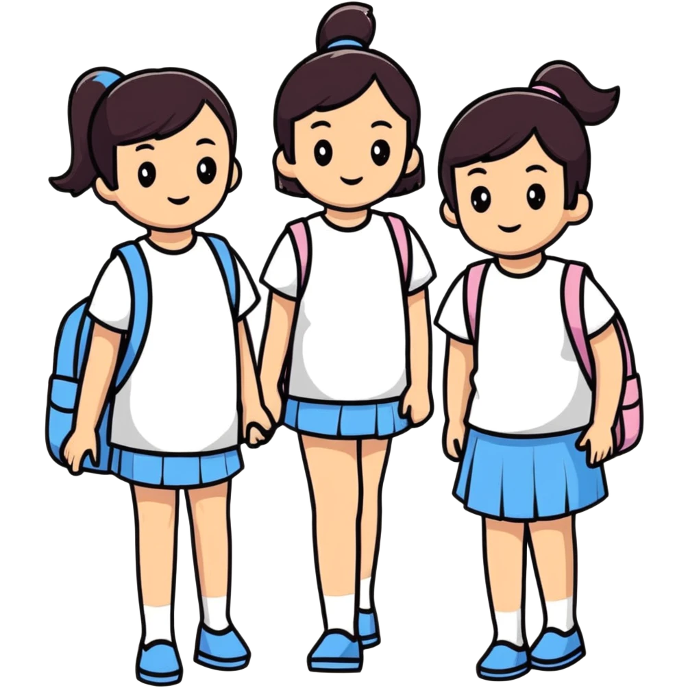 three girls emoji