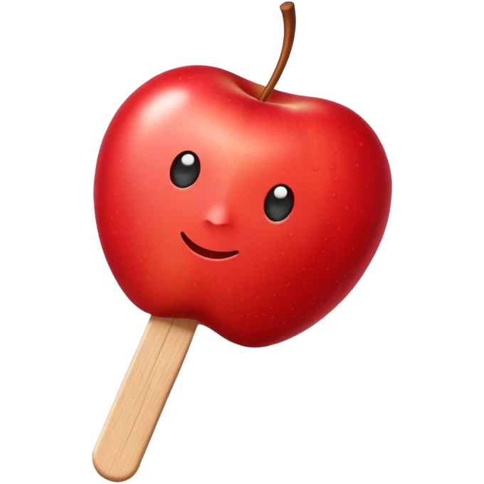 Apple on a popsicle stick  emoji