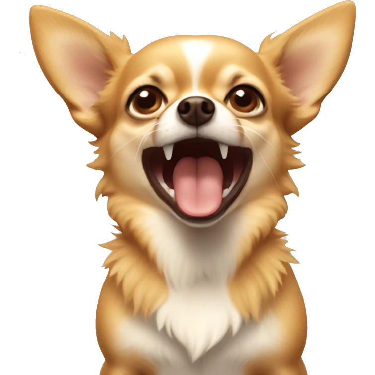 Fuzzy Goldbrown Chihuahua barking emoji