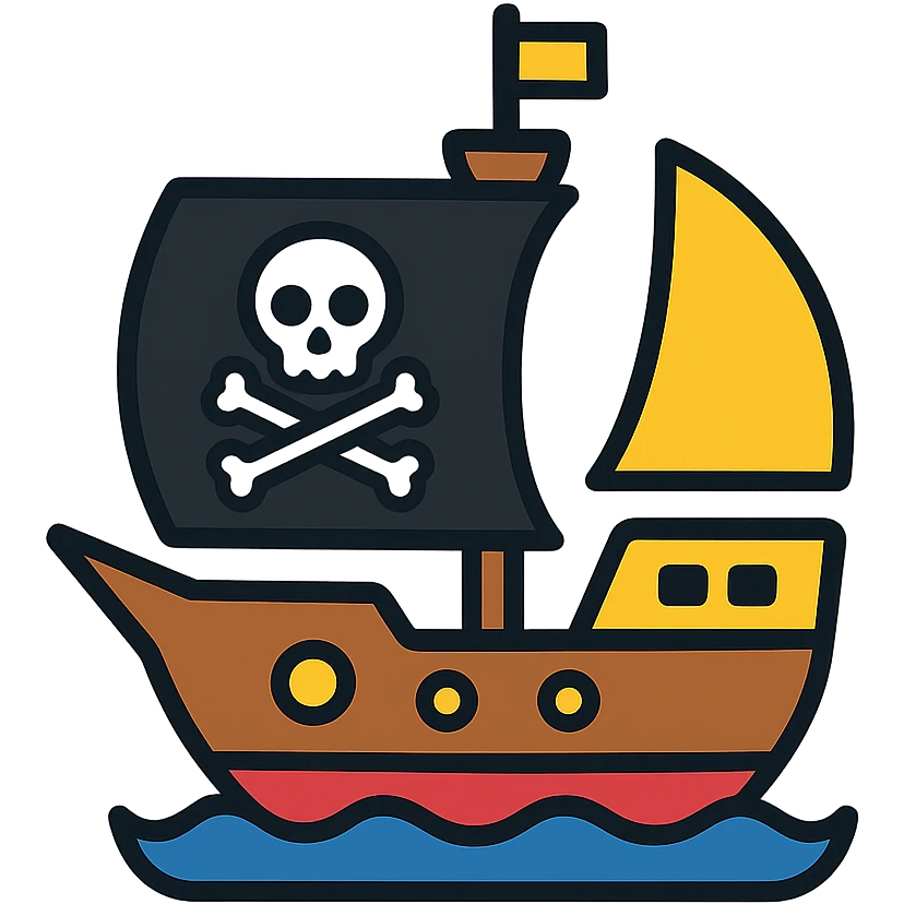 colored pirate ship icon emoji