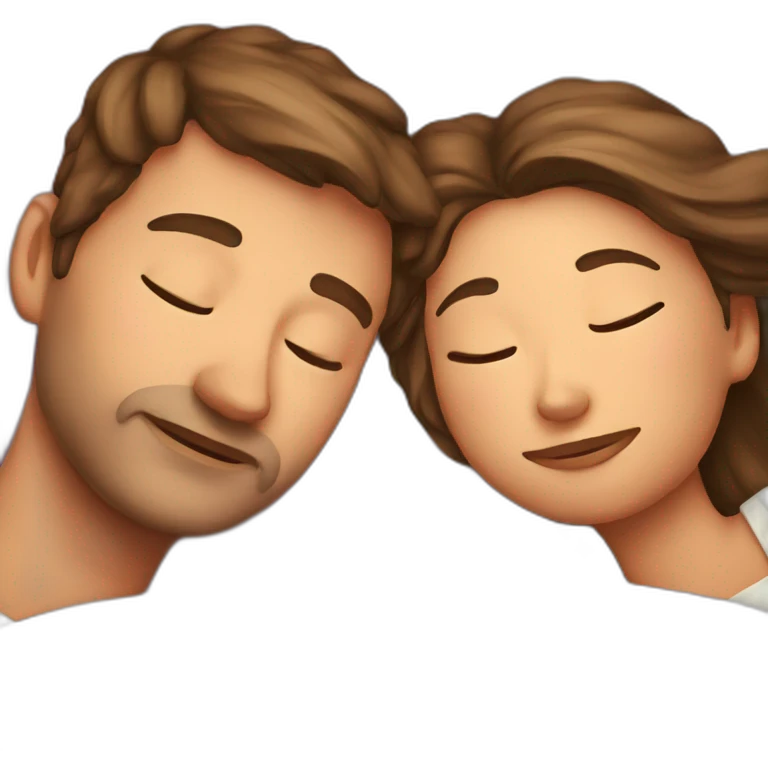 Man an Woman sleep in bed emoji