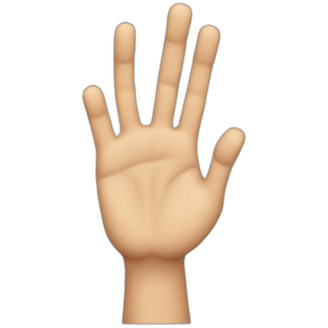 Palm of one hand open except for the middle finger, which is extended outwards emoji