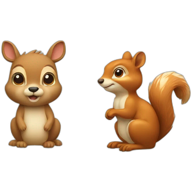 A deer and a squirrel  emoji