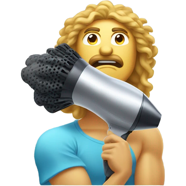 Fair skinned male God using a hair dryer  emoji