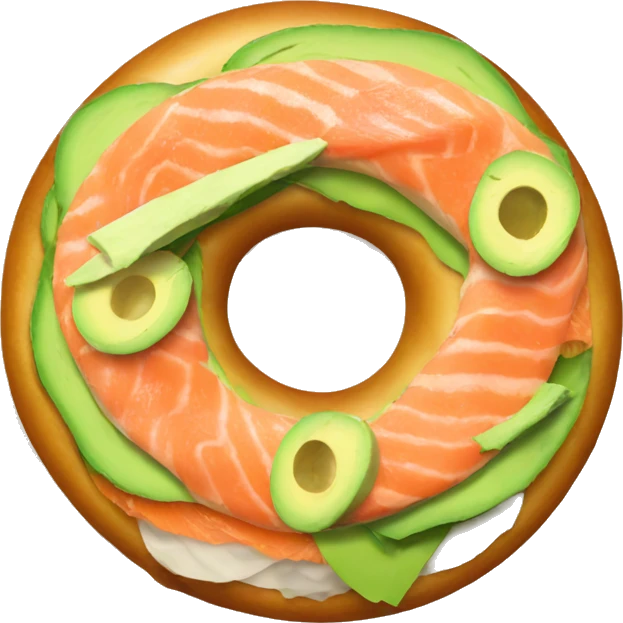 bagel with avocado and salmon emoji