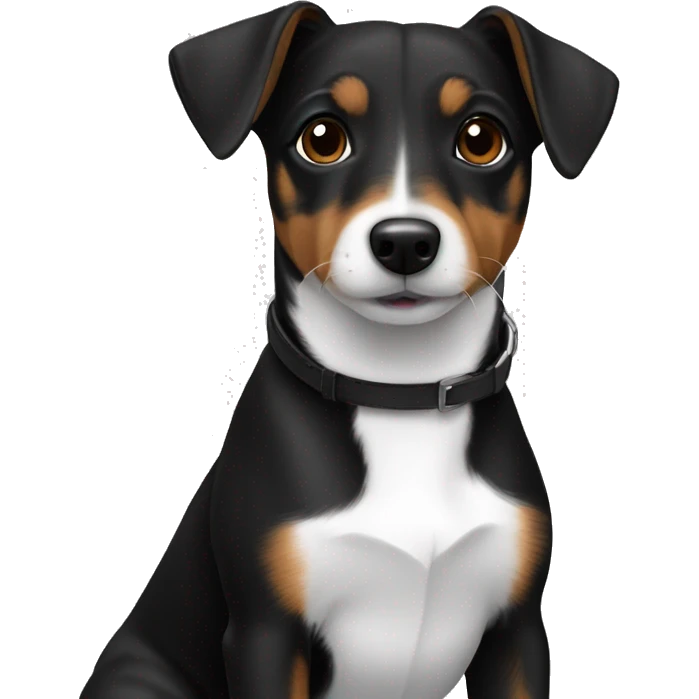 All Black Only Jack Russell Terrier no brown emoji