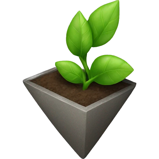 Plant in triangular cation sign emoji