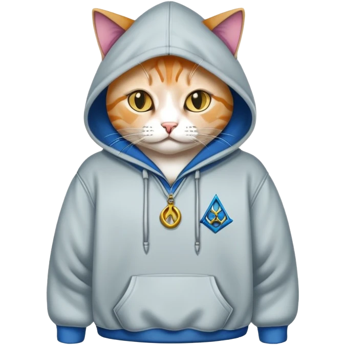 Cat with hoodie in secret society  emoji