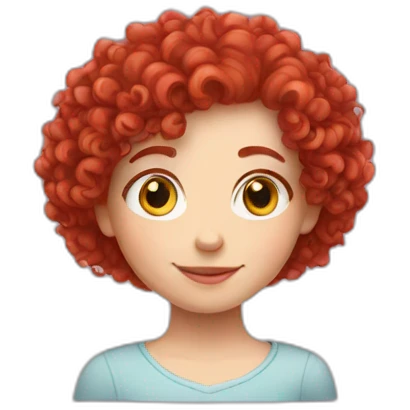 Red curly haired white girl with love and hearts emoji