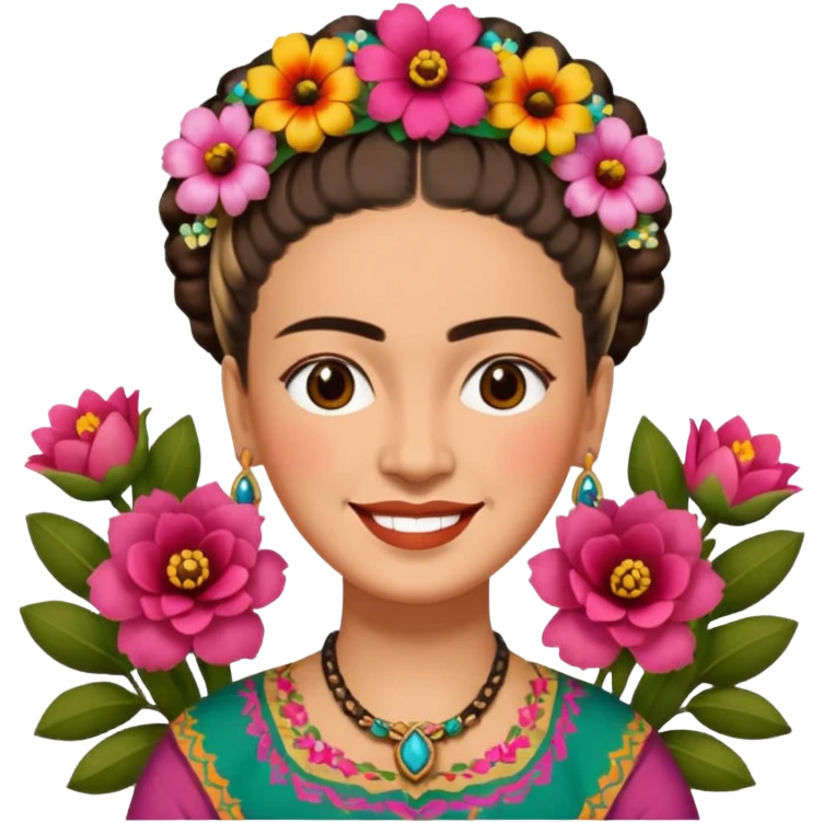 Frida Kahlo happy emoji