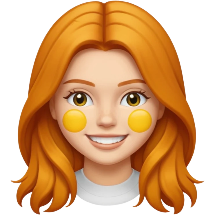 ginger Kendall Jenner with long hair in the style of an emoji emoji