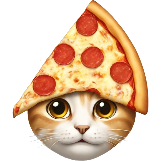 Cat with pizza on its head emoji
