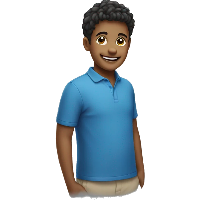 smiling boy in blue shirt emoji