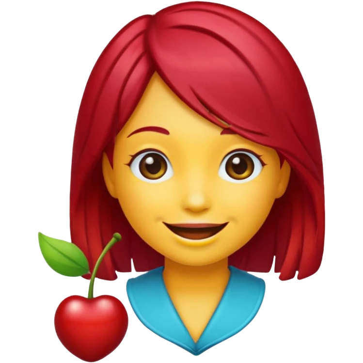 Make me an emoji with cherry red hair emoji