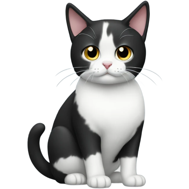 Black and white cat full body emoji