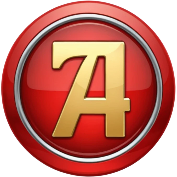 Make a round badge for a paid subscription out of gold with a red emerald and the number 4. emoji