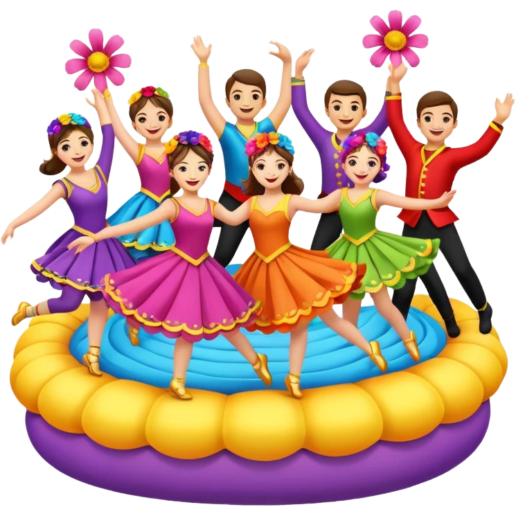 Flower Float with Dancers emoji