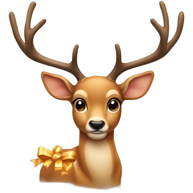 Deer with a bow emoji