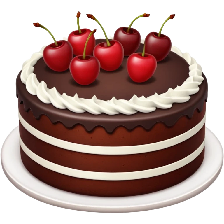 chocolate cherry frosted cake  emoji