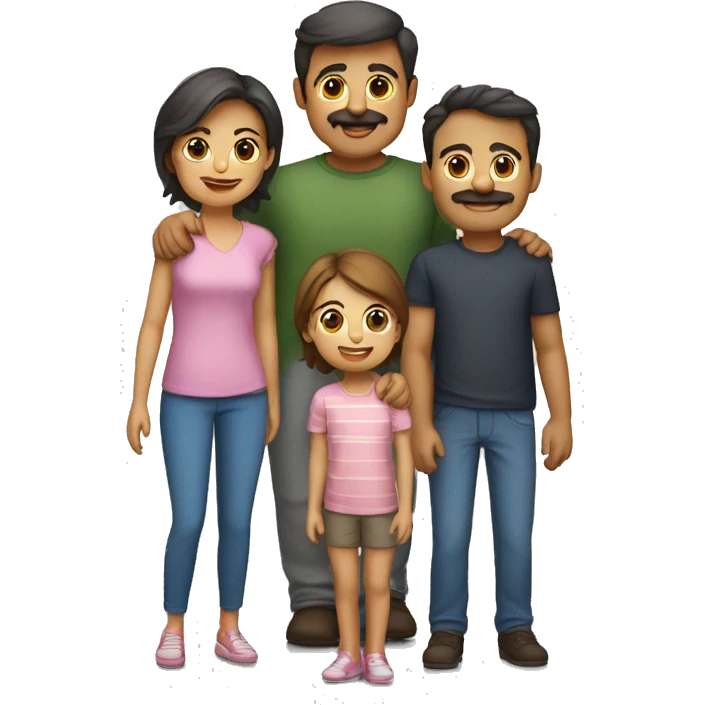 Familia de 4 personas y dos varones emoji