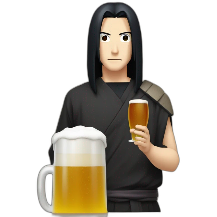 Itachi qui boit une bière emoji