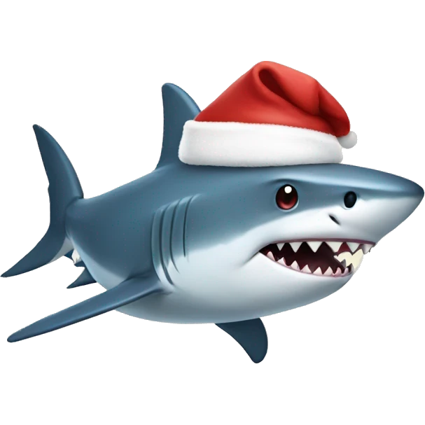 Shark dressed as Santa  emoji