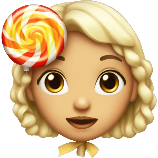Lolipop with a girls face emoji