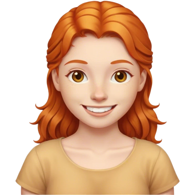 smiling ginger girl portrait emoji