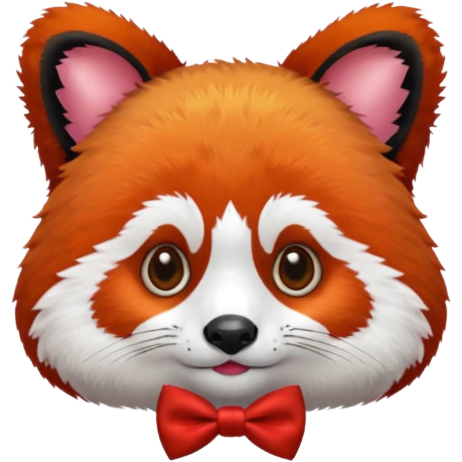 red panda with red bow tie emoji