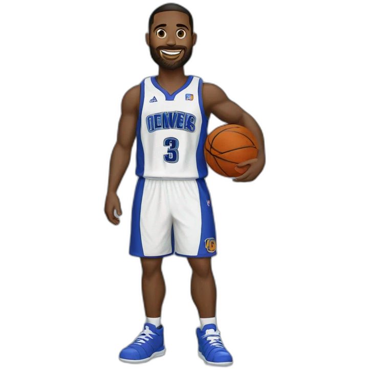 Jugador basket Almanseño camiseta azul emoji